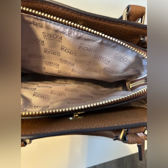 Michael Kors Camille Small Leather Satchel Brown Handbag - Picture 7 of 11